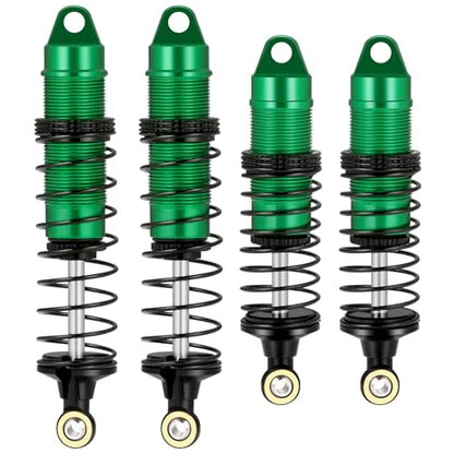 4Pcs Aluminum Front & Rear Shock Set RC Dampers，Green + Black | Upgrade Parts, For Losi 1/16 Mini-B, For Losi 1/18 Mini-T, RC Car Buggy - color: Green + Black