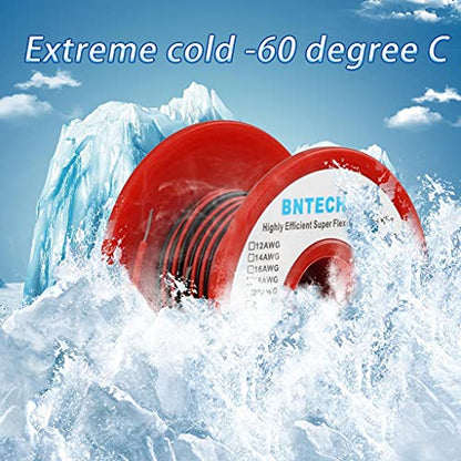 BNTECHGO 28 Gauge Silicone Wire Spool Red and Black Each 50ft 2 Separate Wires Flexible 28 AWG Stranded Tinned Copper Wire | Flexible 28 AWG Stranded Tinned Copper Wire Silicone Rubber Insulation For RC Models, Drone, Robot, EV Charger, 3D Printer - size: