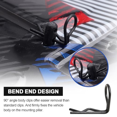 HobbyPark 50-Pack 90-Degree Angle Body Clips Bent Pins for All 1/10 Scale Model Car Truck Crawler Truck Buggy Black