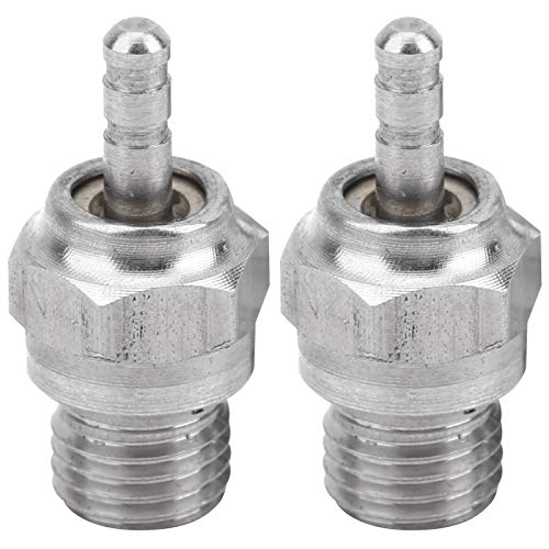 2Pcs Hot Glow Plug, Silver N4 Spark Nitro Engine Parts Replace N4 Spark Medium Hot Nitro Engine Parts for Redcat HPI HSP Oil Powered Model Car RC Accessories with 2 Gasket