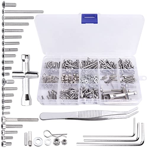 288pcs RC Screws Kit Repair Tools M3 M4 Hex Screws RC Repair Tool Kit Hardware Set for 1/10 Traxxas Slash 2WD 4x4 Accessories