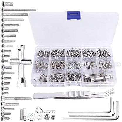 288pcs RC Screws Kit Repair Tools M3 M4 Hex Screws RC Repair Tool Kit Hardware Set for 1/10 Traxxas Slash 2WD 4x4 Accessories