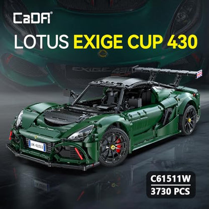 CaDA Master C61511W Lotus Exige Cup 430 1:8 Static Building Block Supercar 3730 Pieces 53.8cm Collectible Display Model for Adults 14+