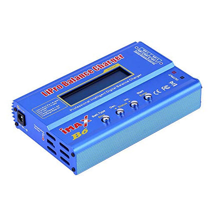 RC Charger, 3Types 80W 1-6S Digital Balance Charger Discharger for Lithium Battery Batteries(Plug)