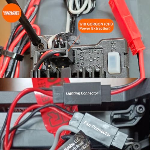 RC Light Bar Kit for ARRMA 1/10 Gorgon 2WD & 1/10 Quake 2WD Only, Snap-On Design, Front White Rear Red Lights