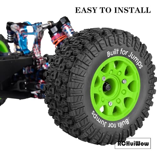 12mm/14mm/17mm Hex RC Tires for 1/10 RC Scale Truck Slash 2WD 4×4 Senton Axia1 L0S1 Red cat Rc 4wd,1/10 Short Course Truck Tires w/Foam Inserts,4PCS,Green - color: Green(4pcs)