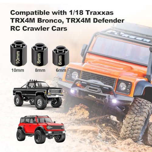 HobbyPark Brass Hex Extension for TRX4M Upgrades Parts Extended Wheel Hex Hubs Extenders Offset Spacers 1/18 RC Crawler Replacement (8mm) - size: 8mm