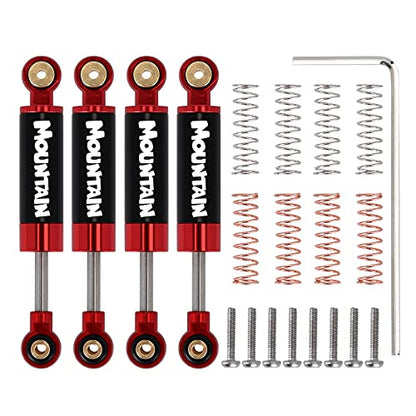 INJORA RC Shock Absorber Damper Metal 40mm Internal Spring Air Shocks for 1/24 RC Crawler Car Upgrade Axial SCX24 Deadbolt AXI90081 AXI00002 AXI00001（Black） - color: Black