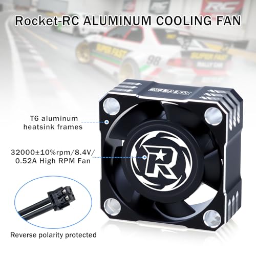 25mm RC Cooling Fan 32000RPM RC Car Fan 8.4V ESC Fan Heat Dissipation for 1/10, 1/8, 1/12 Scale RC Car ESC (Black Silver) - color: Black Silver