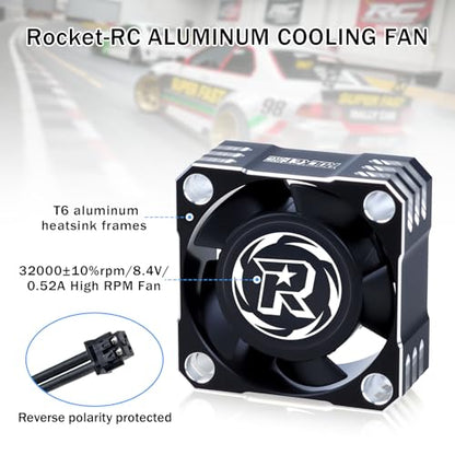 25mm RC Cooling Fan 32000RPM RC Car Fan 8.4V ESC Fan Heat Dissipation for 1/10, 1/8, 1/12 Scale RC Car ESC (Black Silver) - color: Black Silver