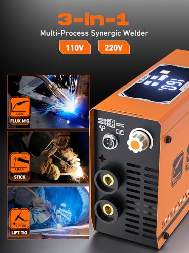Rubik Mini 160A Stick Welder 110/220V, 3 in 1 Welder Machine（Not Spool Gun） | MIG/MMA/Lift Tig, Portable ARC Welding Machine with IGBT Inverter, Digital LCD Dispaly Welder.