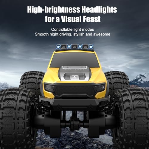 Amphibious Remote Control Car Waterproof Monster Truck Toys for Kid 4WD All Terrain Off Road RC Cars 2.4G RC Trucks 2 Batteries Drift RC Stunt Cars for Boys Age 6-12 Kids Gifts (Blue) - color: Blue