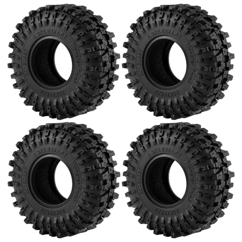 1.3 Crawler Tires 72 * 26mm with Foam Inserts for TRX4M SCX24 AX24 FCX24 FMS 1/24 1/18 Micro Car 1.0inch Beadlock Upgrade Parts (*B Type)