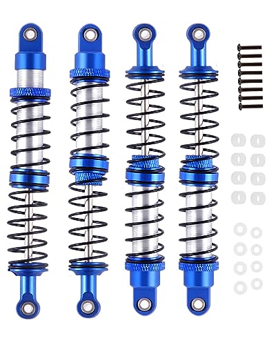 100mm RC Shock Absorber Universal Upgrades Part for 1/10 RC Scale Cars,4PCS Aluminum 7075 Adjustable RC Shock Absorber Hops Up,Navy Blue - color: Navy Blue, size: 100MM
