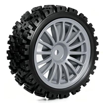 1/10 RC Wheels and Tires，70mm On Road Rubber Tires， for HPI Ken Block's Tamiya XV01 TT01 TT02B Kyosho FAZER MK2 Lc Racing PTG HSP RGT RC 3RACING D5 1/10 RC Rally Car (Grey) - color: Grey
