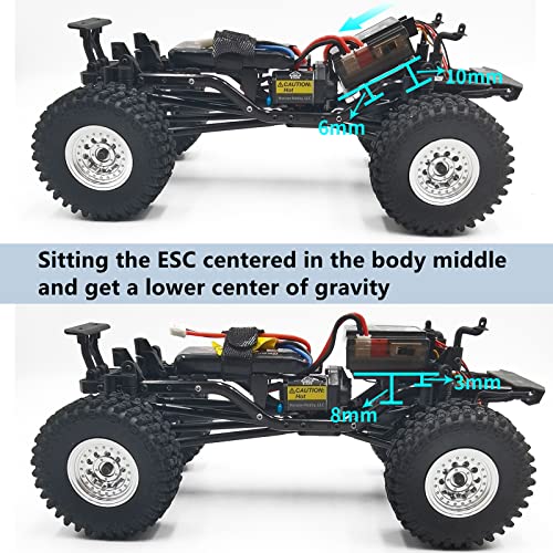 MORLORDY RC Aluminum Alloy ESC Mount Receiver Preposition Tray for 1/24 RC Crawler Car SCX24 Upgrades AXI00001 AXI90081 AXI00004 Accessories