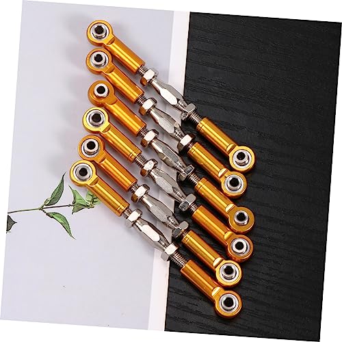 Vaguelly 6pcs Aluminum Rc Car Rod Linkages Turnbuckle Extension for Rc Truck Buggy Steering Upgrade Parts - color: Yellow