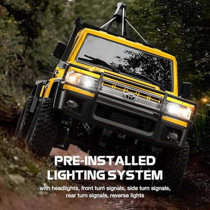 ARRIS MN82T 1/12 RC Rock Crawler Climbing Truck with Crane Hook, Toyota LC794WD Off Road RC Car with LED Lights, 2.4GHz Full Proportional Control RTF Toy Vehicle Gifts - color: Red