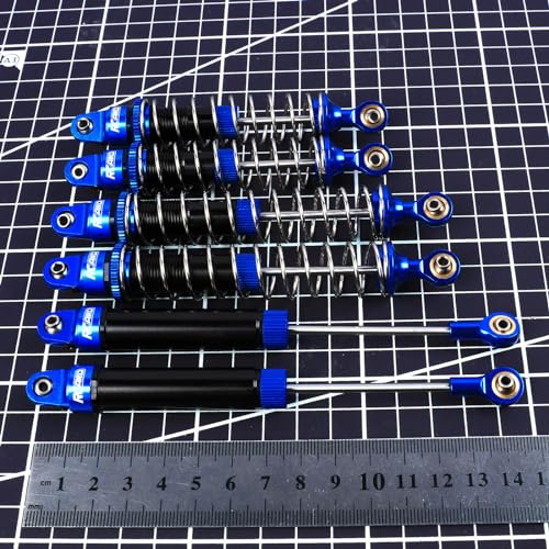 RCAWD Aluminum Shock Absorbers with Spare Springs Front Rear 6pcs for Losi 1/10 Baja Rey Hammer Rey U4 Upgrade Parts (Dark Blue) - color: dark blue