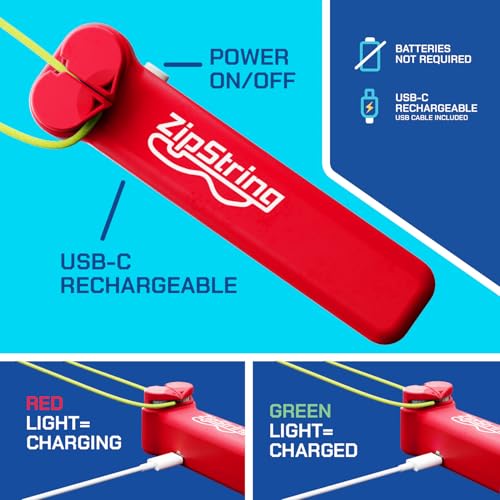ZipString Original Rope Launcher Toy, Rock'it Red | As Seen on Shark Tank, For Kids & Adults, Fly String Loop in Air, Endless Tricks & Fun - color: Rock'it Red