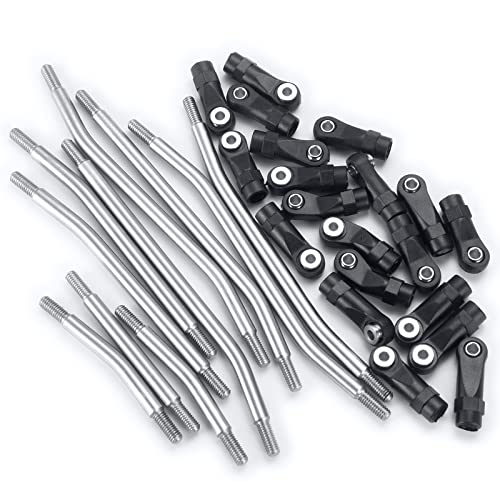 MORLORDY 10PCS 324mm Wheelbase RC Suspension Link Rod Linkage Set for TRX4 1/10 RC Crawler Car Upgrades, Stainless Steel - color: 324mm