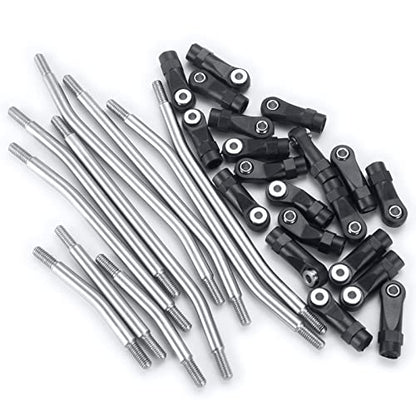 MORLORDY 10PCS 324mm Wheelbase RC Suspension Link Rod Linkage Set for TRX4 1/10 RC Crawler Car Upgrades, Stainless Steel - color: 324mm