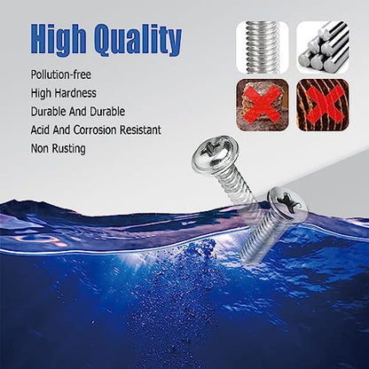 Anti Theft License Plate Screws, Tamper Resistant Mounting Hardware,1/4"(M6) Security Screw Set, Rust Proof Stainless Steel Bolts Fasteners Kit for Front Rear Frame Holder Mounting - color: Silver