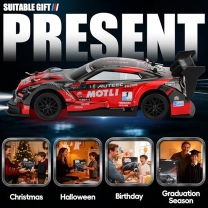 RC Drift Car, 1:24 Scale Remote Control Drift Cars | 2.4GHz 4WD Drifting Cars, 30km/h High-Speed RC Race Car Vehicle, Racing Sport Toy Ideal Gift for Boys Girls Kids - color: Red