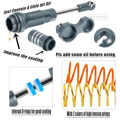 RC Upgrades Part for 1/10 Slash 2WD,Driveshafts,Shock Absorbers &Suspension Arms &Turnbuckles Links&Caster Blocks &Steering Block &Stub Axle Carriers &Shock Towers &Bulkhead,Titanium - color: Titanium(2wd)