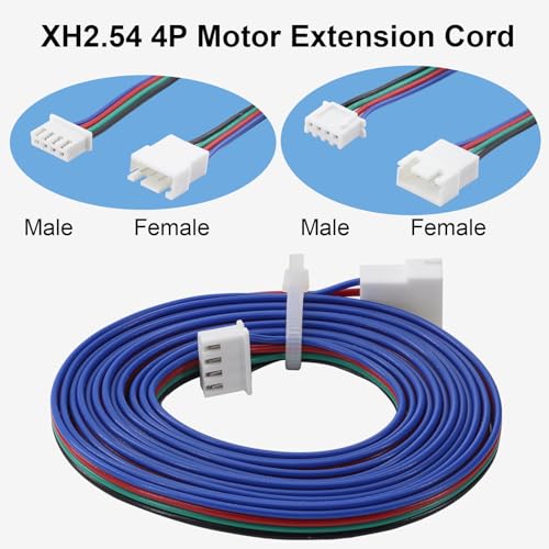 2Pcs 3D Printer Stepper Motor Extension Cables XH2.54 4Pin 2M(78.7Inch), Female to Male NEMA 17 Motor Wires Compatible with Voron 2.4, 3D Printing DIY Parts, - style: 2Pcs Voron 2.4 Stepper Motor Extension Cables 2M (78.7inch)