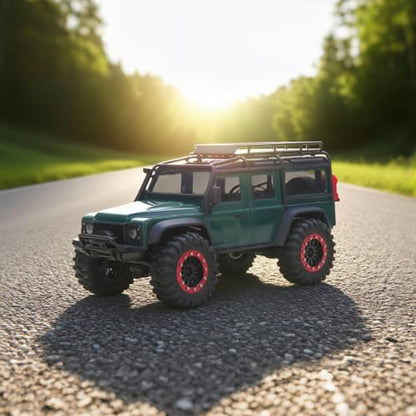 daitoku 1.3 Beadlock Wheels and Tires 1.3" RC Wheel Tires Set for 1/18 1/24 Trx4m SCX24 RC Crawler Car (4PCS) - Red - color: Red