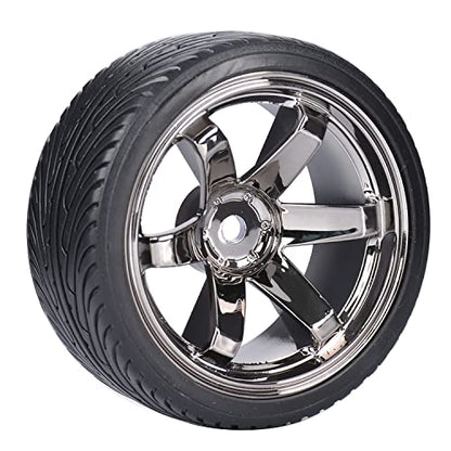 1/10 Drift Wheels and Tires Set,WONFAST 4PCS 63mm Plastic Hard Tyres 6-Spoke Wheels Rims 12mm Hex for 1:10 RC On-Road Drifting Car Replacement for HSP Tamiya HPI Kyosho (Gray) - color: Gray
