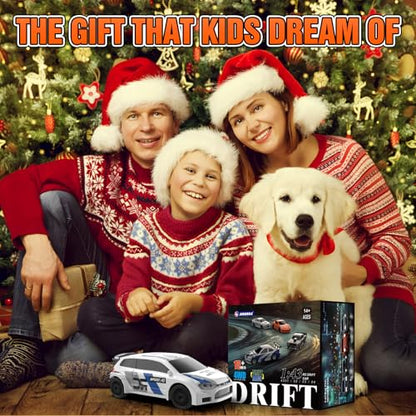 RC Drift car, 1/43 Mini Rc Drift car with Gyroscope, 2.4GHz Full Proportional Remote control Cars, 4WD High Speed Racing with Lights, Racing Tires, Model Cars Gift for Adults, Kids, Boys, Girls - color: White-lb