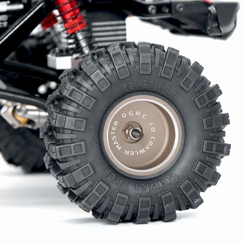 OGRC 32g 1.0 Aluminum Brass Beadlock Wheels for SCX24 AX24 TRX4M RC Car | 128g Total Weight, -3.78mm Offset, Solid Design, for Traxxas Axial Redcat 1/18 1/24 RC Crawler, Bronze - color: Bronze