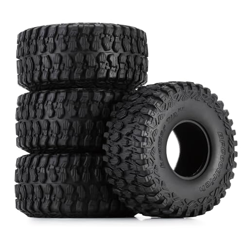 2.2" RC Crawler Tires with Foam Inserts, 4Pcs 135mm All Terrain Rubber Tires for 1/8 1/10 Short Course Truck Desert Racer – Compatible with TRX4 TRX6 RBX10 KM4 MJX H8H