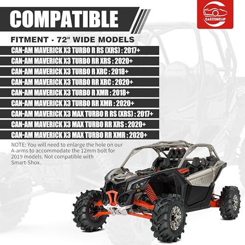 High Clearance Front Upper & Lower A-Arms for Can-Am Maverick X3 72" Body, Heavy-Duty 1.25" Tubular Steel, Adjustable Camber, Reinforced Suspension Arms Kit, Red - size: For 72" Can-Am, style: Front
