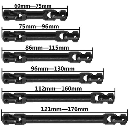 2Pcs Vgoohobby Universal Drive Shaft RC Crawler Driveshaft Compatible with Traxxas TRX4 Axial SCX10 AXI03007 Redcat Gen7 RC4WD D90 TF2 1/10 RC Crawler Car (Black,68-86mm)