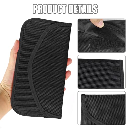 2PCS Faraday Bag for Phones and Car Keys, Keyless Entry RFID Signal Blocking Bag Key Fob Protector, Anti-Theft Faraday Pouch for Cell Phone Privacy Protection, Signal Shielding (Black) - color: Black
