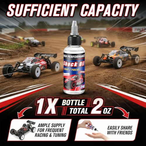 1 Bottles Racing Silicone Shock Oil 50WT 710CST | RC Car Shock Oil for Lubricating R/C Radio Controlled Cars and All Types of Vehicles, RC Shock Oil, Does Not Evaporate - style: 50wt 710cst