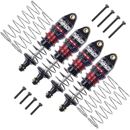 35MM Oil Shock Absorbers Upgrade Compatible with 1/24 RC Crawlers | Fits Axial SCX24 / FCX24 - Oil Damper Upgrade - Red - color: Black/Red