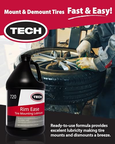 TECH Rim Ease Tire Mounting Lube - Petro/Silicone Free Inhibitor 1 Gallon | Petroleum And Silicone-Free Formula Features Rust Inhibitors In A Ready-To-Use Solution