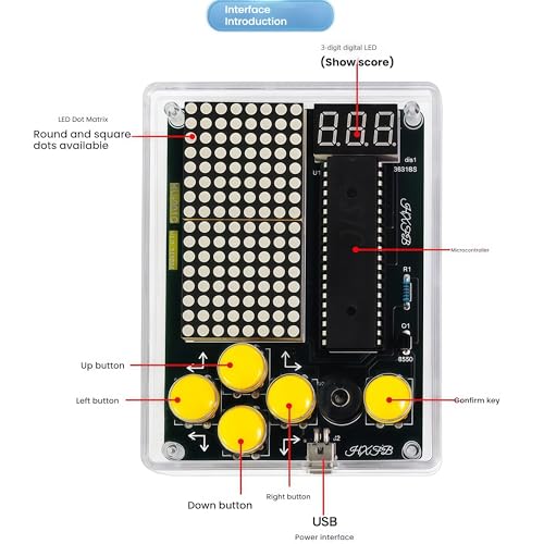 DIY Soldering Project Game Kit Electronic Practice Solder Soldering Kit | 7 Retro Classic Pixel Game Maker Idea for STEM Education Friends Gifts