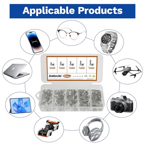 500Pcs M1.2 304 Stainless Steel Metric Micro Screws Nuts Assortment | M1.2x3/4/5/6/8mm Sizes, Phillips Pan Head, Fully Threaded Kit for Arduino, RC Models, Electronics, DIY Projects - size: M1.2x3/4/5/6/8- 500 Pcs