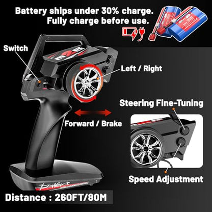 RC Cars 1:16 Scale 4WD RC Car, Fast Off-Road RC Monster Truck 36KPH, 2.4G Carros de Control Remoto 4x4 with 2 1500 mAH Rechargeable Batteries, Remote Control Car Wltoys NO.164018