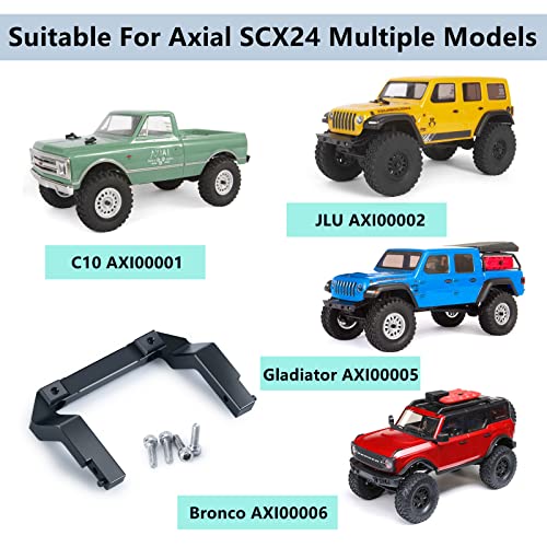 MORLORDY RC Front Bumper Mount for Axial SCX24 C10 JLU Gladiator Bronco | Aluminum Alloy Bumper Mount for 1/24 Micro Crawler Car AXI00001 AXI00002 AXI00005 AXI00006 Upgrade Parts