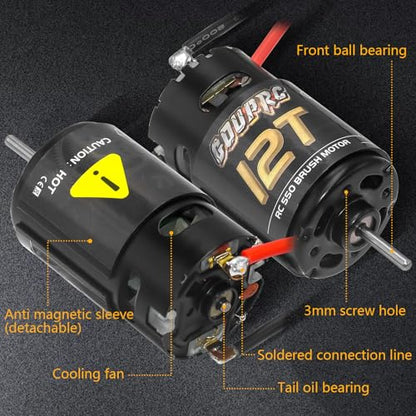 GOUPRC 550 12T Brushed Motor for Traxxas 1:10 RC Crawler Axial SCX10 TRX4 TRX6 AXI03007 HSP HPI Wltoys RC Car RC Boat