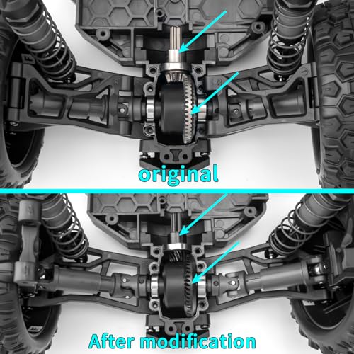 Steel Rear Diff Gears for Tra-xxas 1:16 Mini Maxx/Slash/XRT VXL 3S | Monster Truck Upgrades RC Spiral Cut Differential Gear Sets - style: Rear Diff Gear Set
