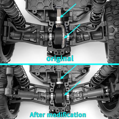 Steel Rear Diff Gears for Tra-xxas 1:16 Mini Maxx/Slash/XRT VXL 3S | Monster Truck Upgrades RC Spiral Cut Differential Gear Sets - style: Rear Diff Gear Set
