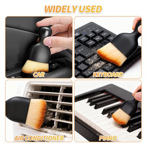 2PCS Car Interior Dust Brush,Soft Microfiber Bristles, Car Detailing Brush Cleaning Brush, Dust Brush Car Interior Cleaning Tool for Car Vents, Dashboards, and Home Use - size: 2PCS