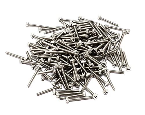 iexcell 100 Pcs M2 x 16mm Thread Pitch 0.4 mm Stainless Steel 304 Hex Socket Head Cap Screws Bolts Kit - size: M2 x 16mm